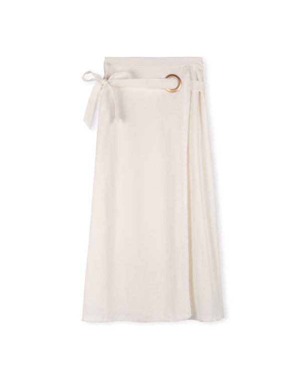 Wrap Maxi Skirt With Tassel Trim Design Supply - Image 2