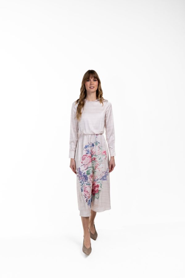 Midi Dress With large Floral Print Online Sale - Image 2