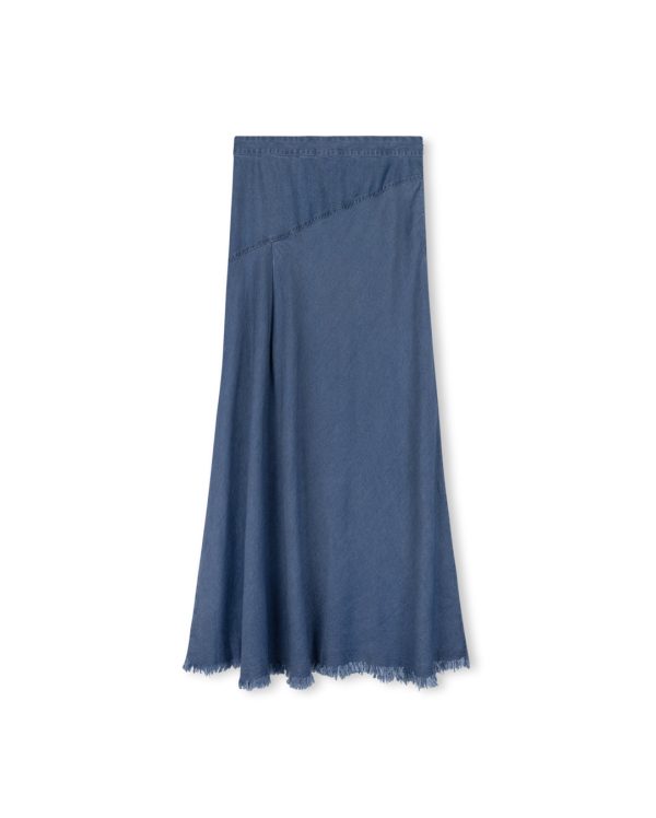 Denim Angled Seam Maxi Skirt Online Sale - Image 2