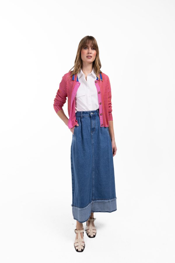 Waffle Knit Collared Cardigan Discount - Image 2