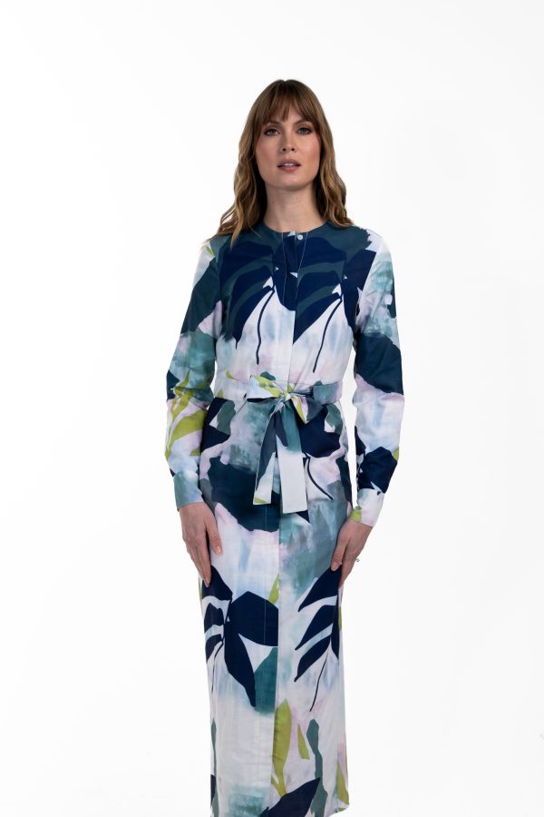 Colorful Self Belt Dress Hot on Sale - Image 3