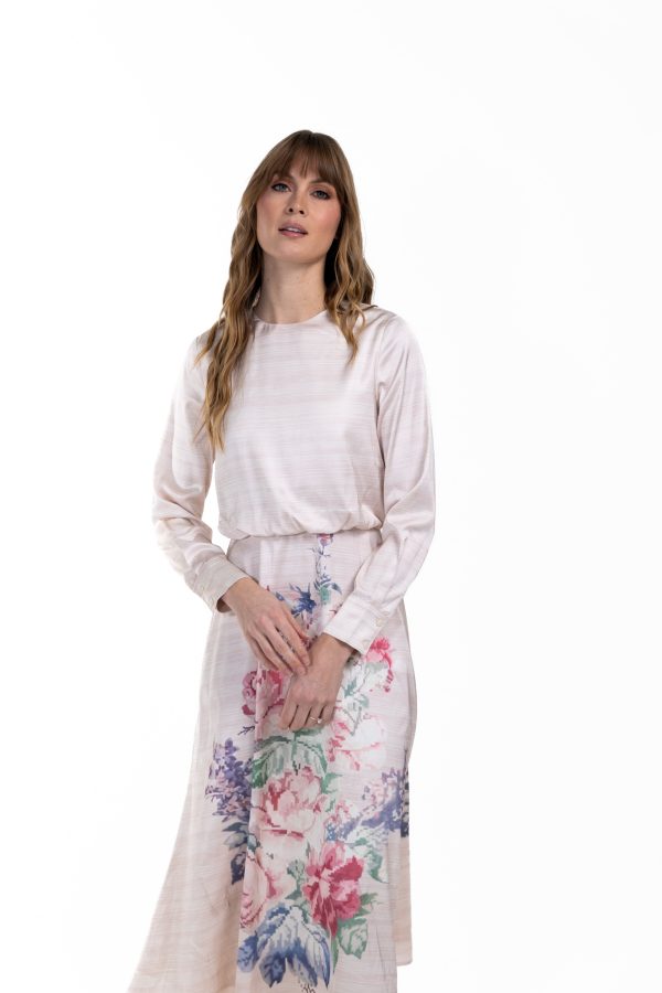 Midi Dress With large Floral Print Online Sale - Image 3