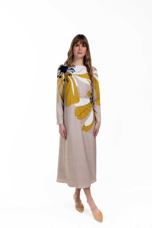 Large Flower Print Dress Hot on Sale - Image 2
