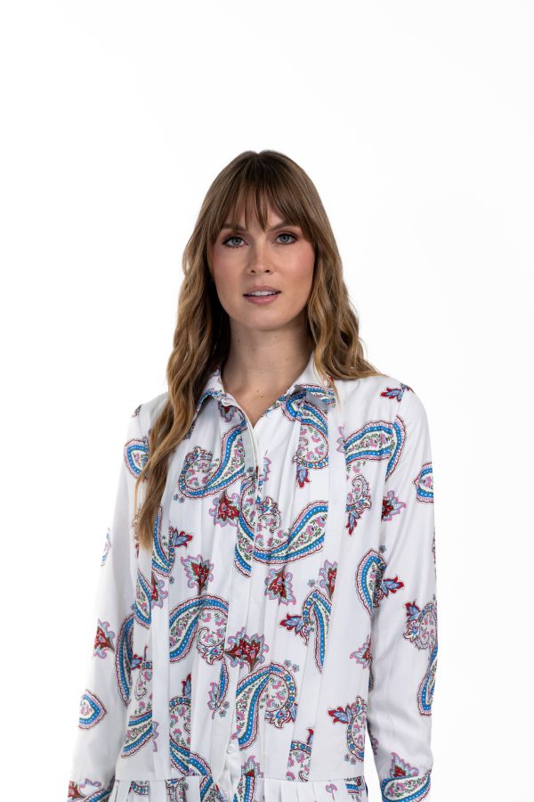 Paisley Pleated Maxi Dress Online Sale - Image 3