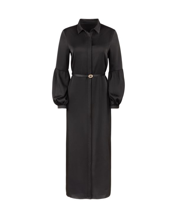 Silky Balloon Sleeve Dress on Sale - Image 2