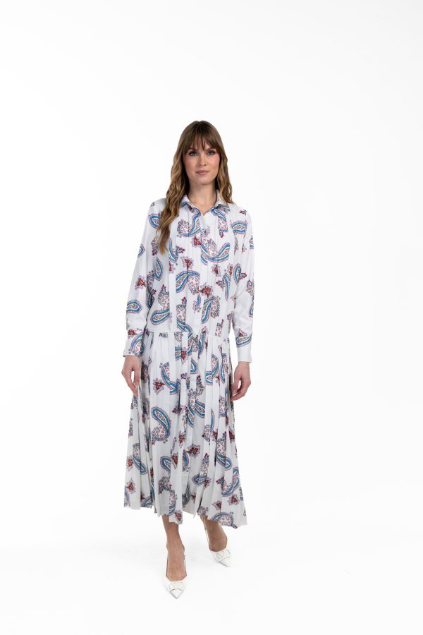 Paisley Pleated Maxi Dress Online Sale - Image 2