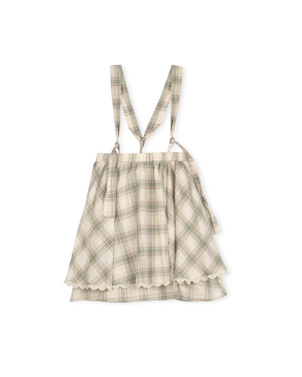 Plaid Lace Trim Jumper Supply
