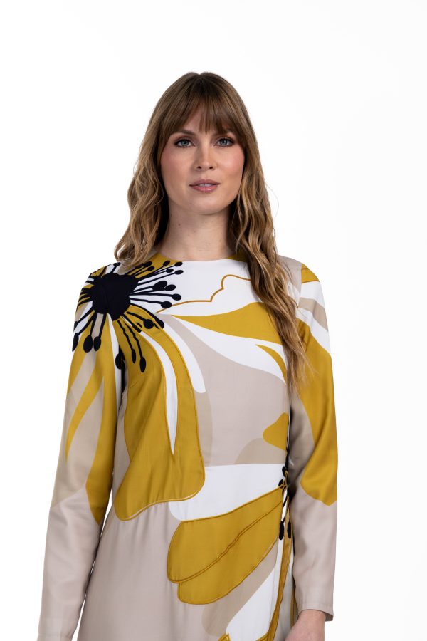 Large Flower Print Dress Hot on Sale - Image 3