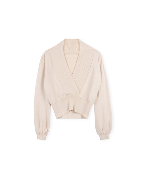 Atlanta Silk Knit Top With Rib Inserts For Sale