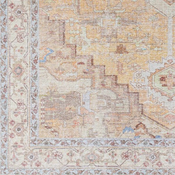 Sample Reza Mustard Washable Rug For Cheap