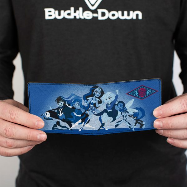 Bi-Fold Wallet - DC SUPER HERO GIRLS Diamond Logo 7-Character Group Pose Blues Red Supply - Image 4