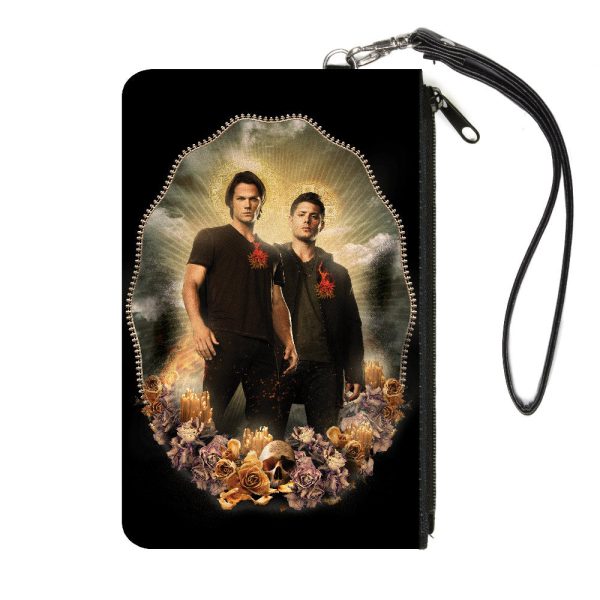 Canvas Zipper Wallet - LARGE - Supernatural Sam and Dean Winchester Saints and Sinners Pose Cheap