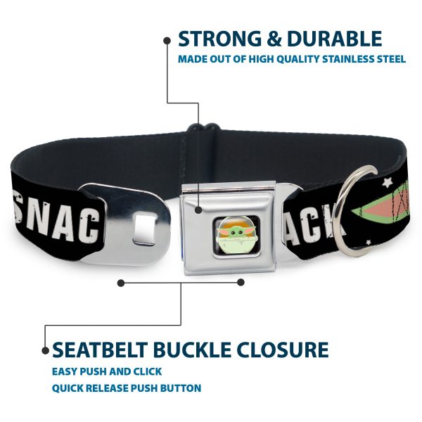 Star Wars The Child Chibi Pod Pose Full Color Black Seatbelt Buckle Collar - Star Wars The Child Chibi Face PROTECT ATTACK SNACK Black White Hot on Sale - Image 4