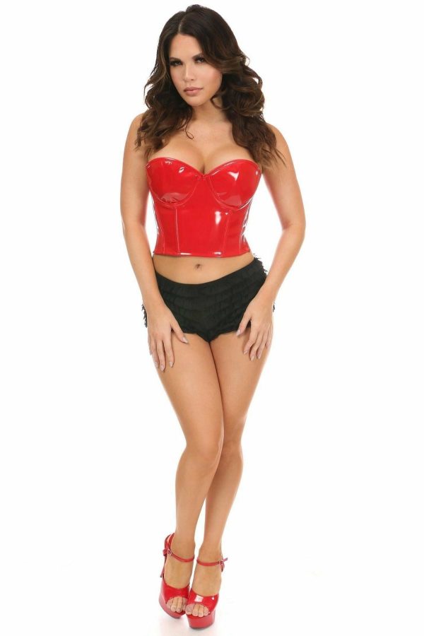Lavish Red Patent PVC Underwire Bustier on Sale - Image 3